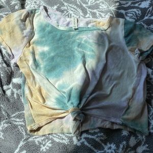 Green, White, yellow, and purple crop top size 10 to 12